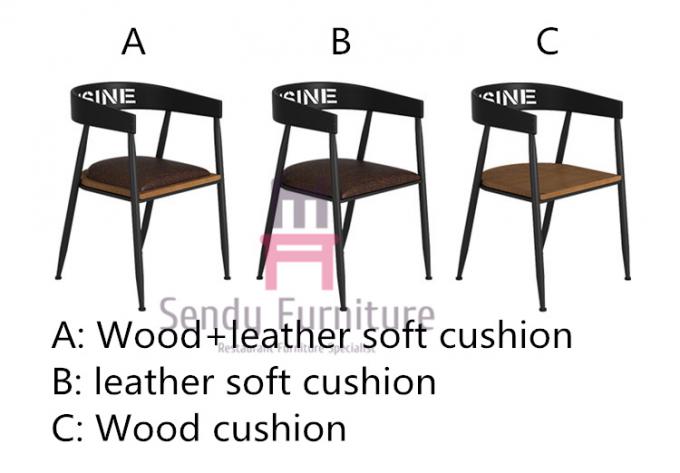 Commerciële het Metaalstoel van de barkoffie met Houten Seat, Industriële Stijl het Dineren Stoelen