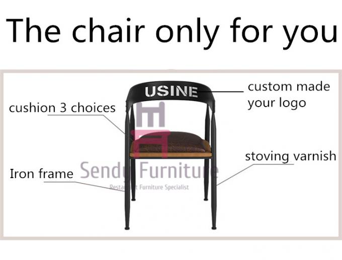 Commerciële het Metaalstoel van de barkoffie met Houten Seat, Industriële Stijl het Dineren Stoelen