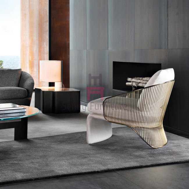 Goud/Chrom-van de de Bankstoel van het Kleurenmeubilair het Roestvrije staalchaise-longues voor Hotel
