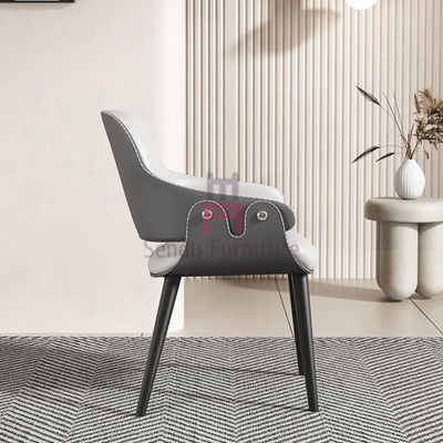 kopen Restaurantstoel van massief hout met lederen bekleding en geslaagd rugleuning voor comfortabel eten online manufacture