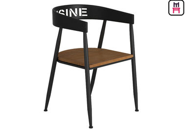 kopen Commerciële het Metaalstoel van de barkoffie met Houten Seat, Industriële Stijl het Dineren Stoelen online manufacture