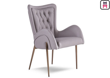 kopen Het Hotelzaal van het leerwapen Stoelen met Decoratieve Knoop/Roestvrij staalbenen online manufacture
