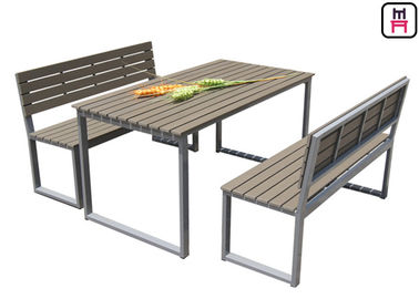 kopen Het plastic Houten Openluchtrestaurant dient Commerciële KD-Terras het Dineren Reeksen met Bank in online manufacture