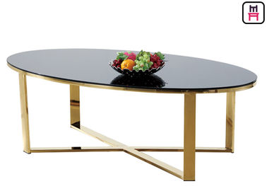 kopen Aangemaakt Glas/Ovale Rechthoekige Marmeren Koffietafel X de Basis van het Vormroestvrije staal online manufacture