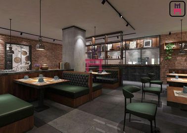 kopen De Bankreeks van het snel Voedsel Houten Restaurant, van de de Cabinestoffering van de Douanebank het Leer/de Stof online manufacture