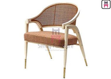 kopen Zwarte Ash Wood Frame Rattan Dining-het Kussenarmsteun van het Stoelenleer het Dineren Stoel online manufacture