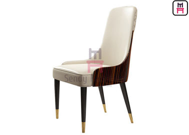 kopen Hoge Glanzende Ebbehouten Vernisjerugleuning met de Montage Houten Hotel van de EMBLEEMhardware het Dineren Stoel online manufacture