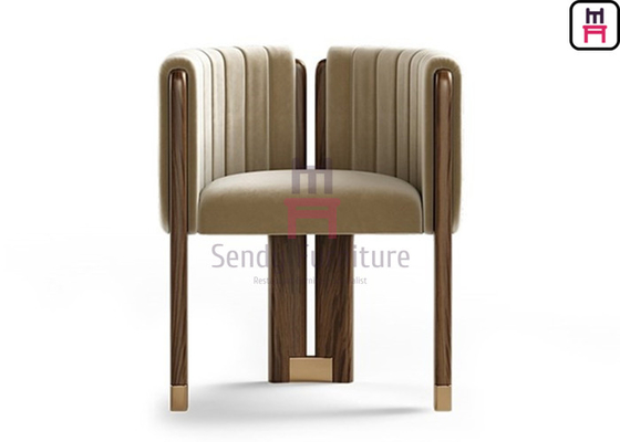 kopen Stoel D55cm van de okkernoot de Houten Kader Beklede Vrije tijd met Geborstelde Gouden Details online manufacture
