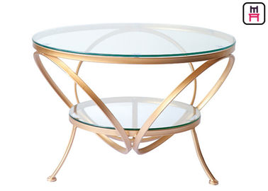 Het Gouden Kader van de glaskoffietafel, Moderne Ronde Glaskoffietafel voor Bar/Hotel