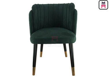 De beklede Shell-Stoelen van het het Fluweel Houten Restaurant van de Vorm Groene Kleur met koper bekronen voeten