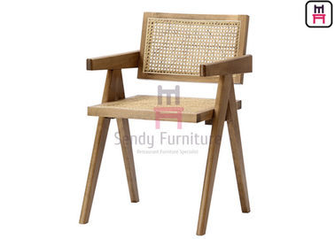 Zuidoostaziatische Stijlhand - gemaakte Rotan het Dineren Stoelen Stevig Houten Kader Cane Dining Chair