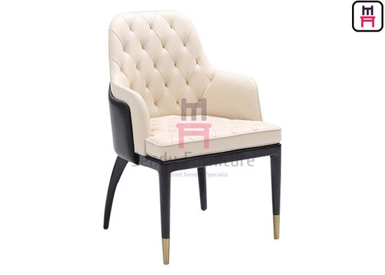 Moderne Houten Restaurantstoelen met Dubbel - Decoratie van de Kleuren de Leer Beklede Knoop