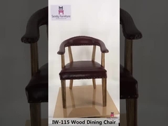 Bruine Binnen Rustieke Leerstoel/Stevige Eiken Hout het Dineren Stoel met Armsteun