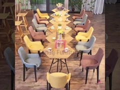Het moderne Minimalistische Houten Restaurant zit Noordse Stoffenzetels W43 * D41 * H80cm voor