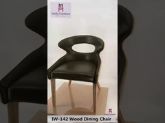 Het unieke Leer bekleedde Houten het Dineren Stoelen met Gebogen Unibody-Triplexrug