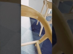 Lakte leer Bekleed Ash Wood Dining Chair Black Gebogen Rugleuning