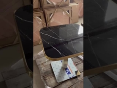 Ovaal Vorm Marmeren Patroon Ceramisch met Gouden Naadeettafel