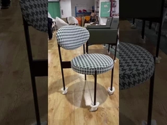 Rood-zwart geverfde metalen eetkamerstoelen / gepoleerde eetstoel zonder arm