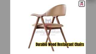 Duurzame houten restaurantstoelen met armleuning