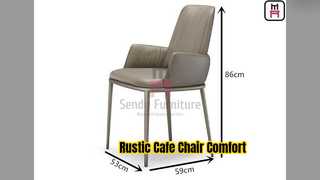 Rustieke houten caféstoel Lederen armleuning Comfort